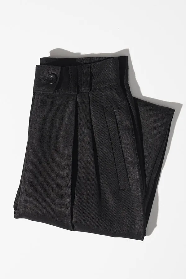 Yu Tailored Black Japanese Linen Pants sold by Caves Collect product image thumbnail 3