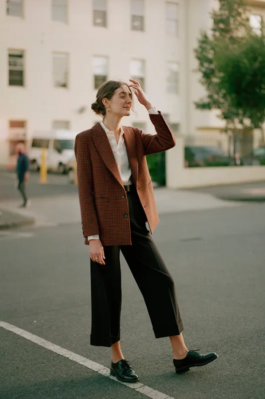 Ines Black Japanese Wool Pants sold by Caves Collect