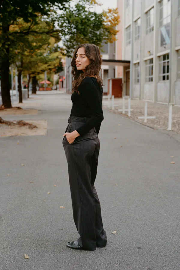 Limited Edition - Yu Tailored Italian Charcoal Pinstripe Wool Pants sold by Caves Collect product image thumbnail 5