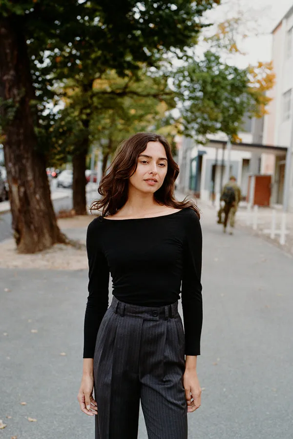 Limited Edition - Yu Tailored Italian Charcoal Pinstripe Wool Pants sold by Caves Collect product image thumbnail 4