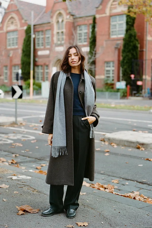 Lui Hazelnut Japanese Wool Coat sold by Caves Collect