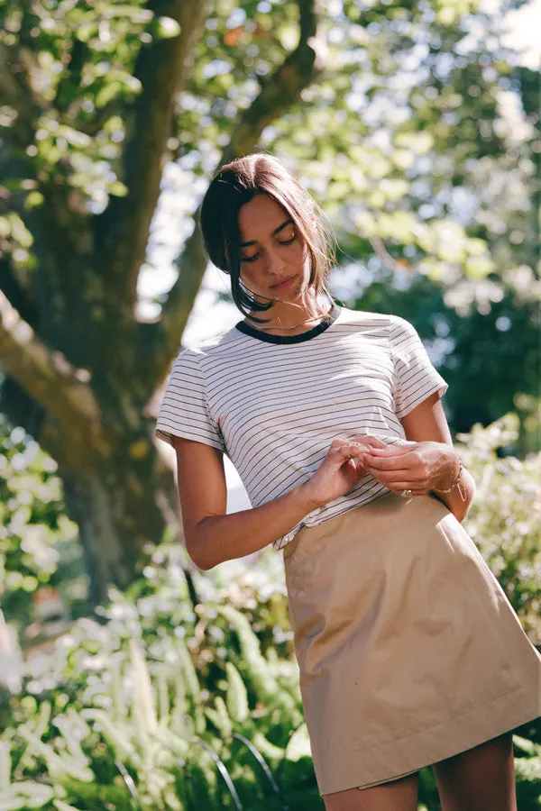 Limited Edition - Pete Beige Italian Stripe Cotton T sold by Caves Collect product image thumbnail 3