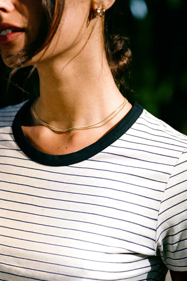 Limited Edition - Pete Beige Italian Stripe Cotton T sold by Caves Collect product image thumbnail 2