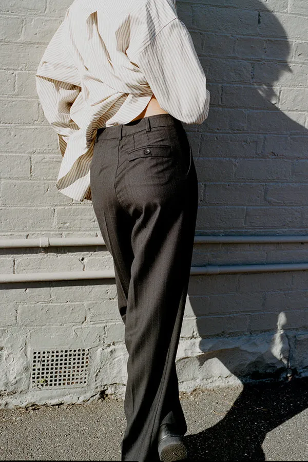Limited Edition Agnes Italian Charcoal Pinstripe Wool Pants sold by Caves Collect product image thumbnail 2