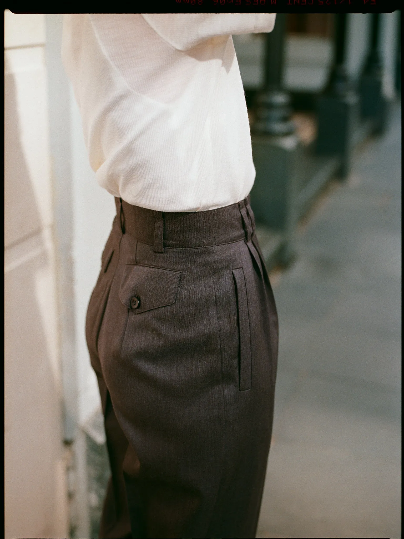 Yu Tailored Brown Japanese Twill Wool Pants sold by Caves Collect product image thumbnail 4