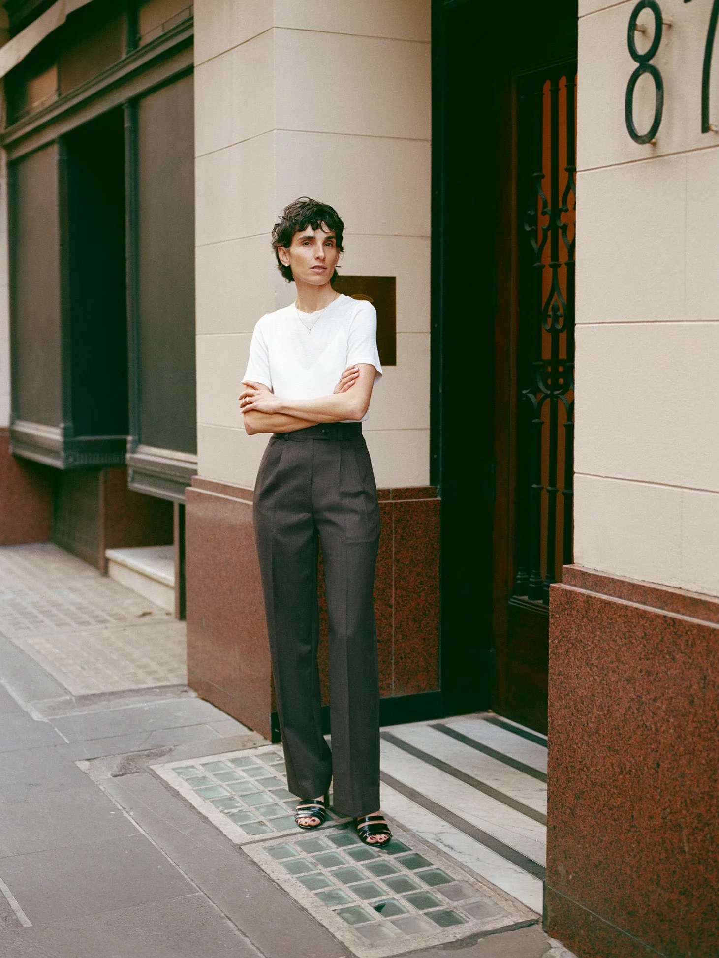 Yu Tailored Brown Japanese Twill Wool Pants sold by Caves Collect