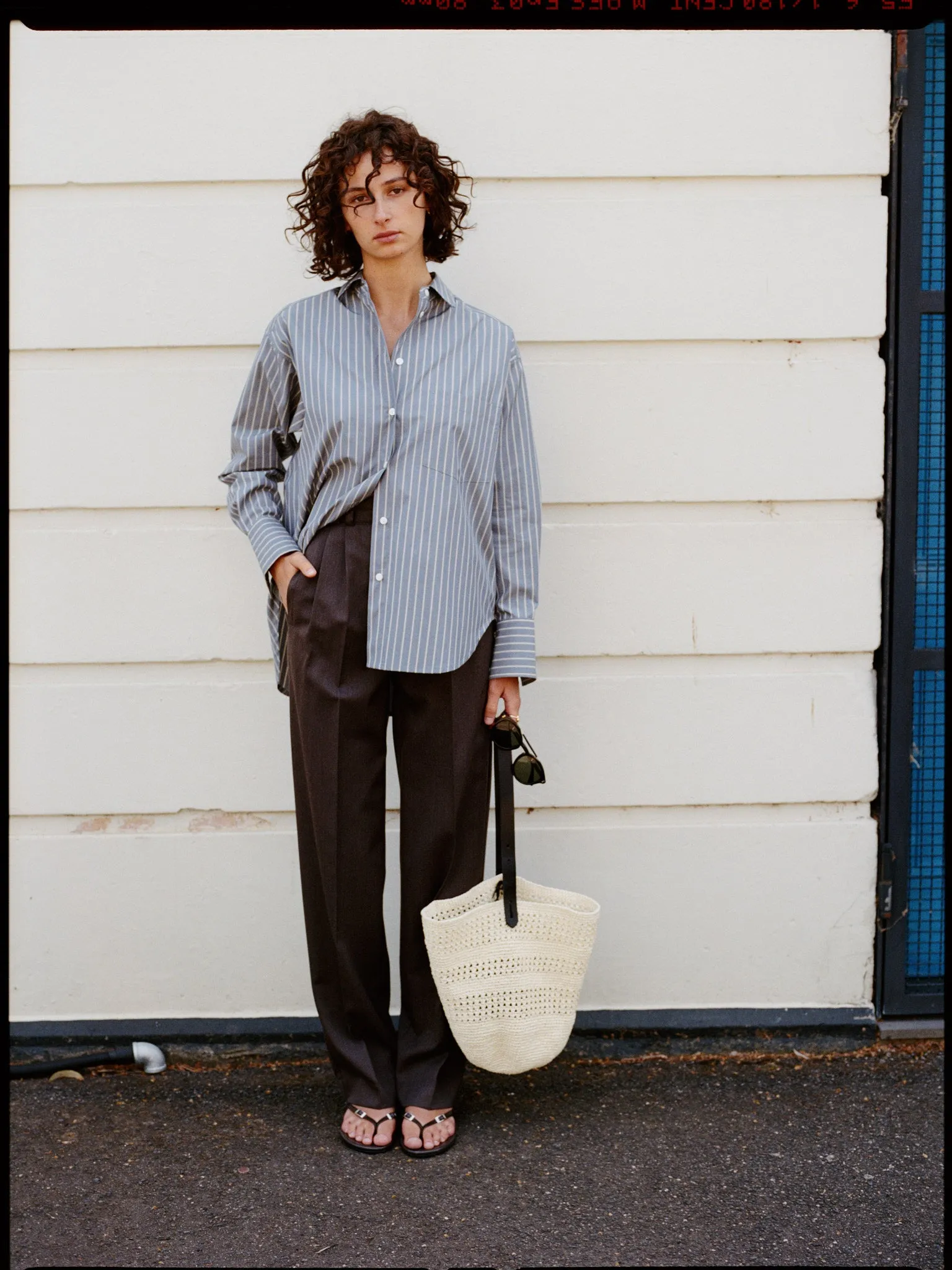 Artist Japanese Navy Wide Stripe Cotton Shirt sold by Caves Collect product image thumbnail 2