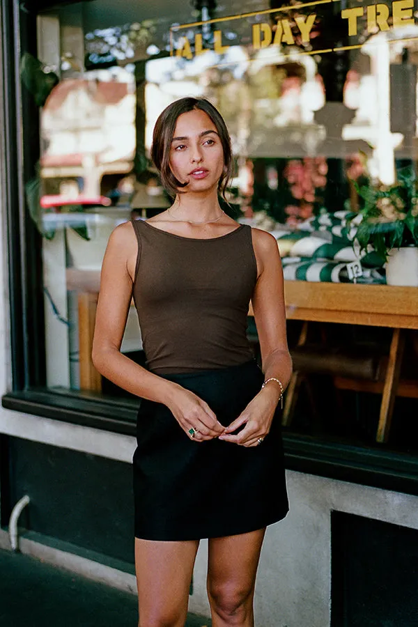 Etta Brown Cotton Top sold by Caves Collect