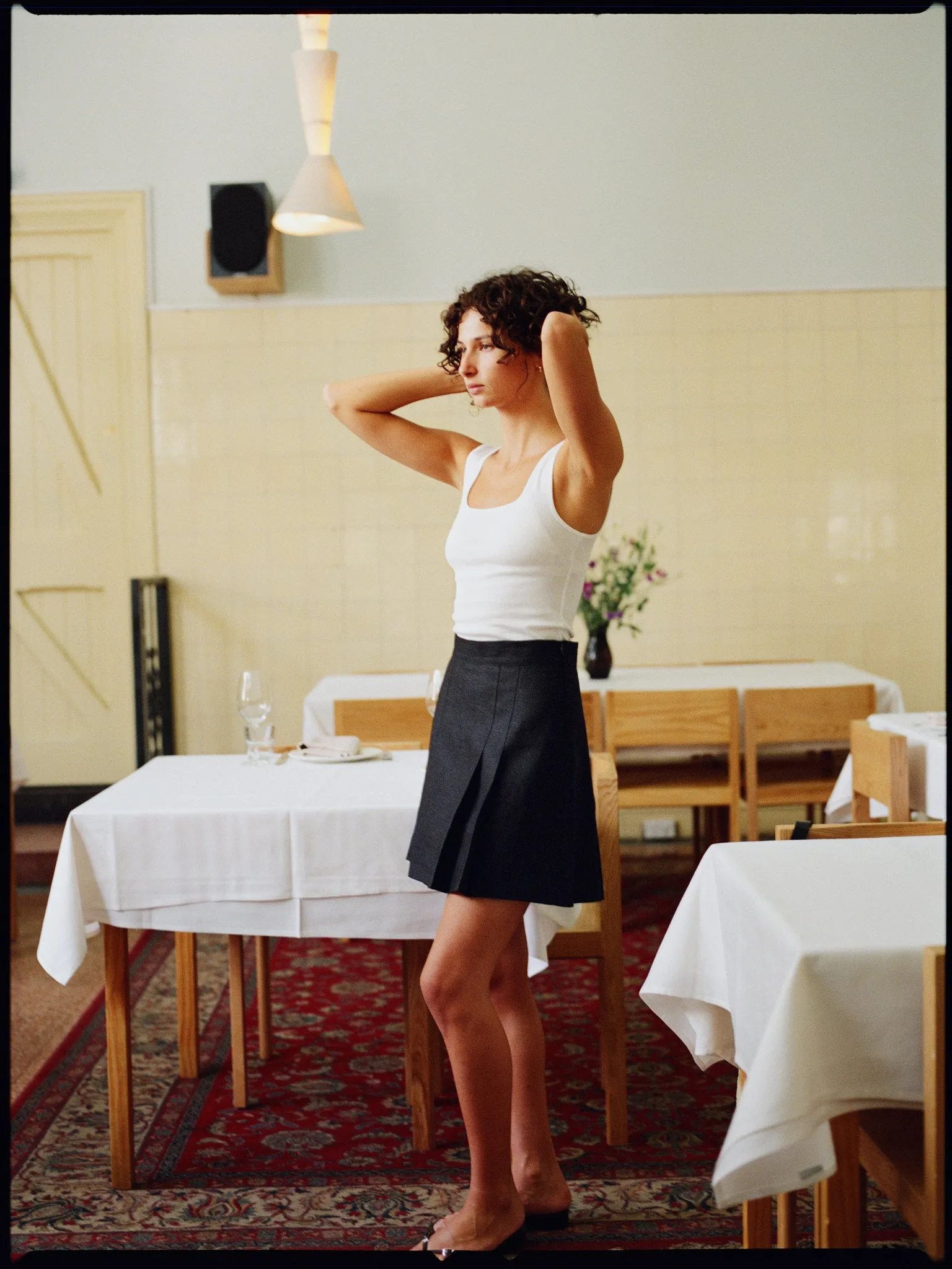 Jane Black Japanese Linen Pleated Skirt sold by Caves Collect