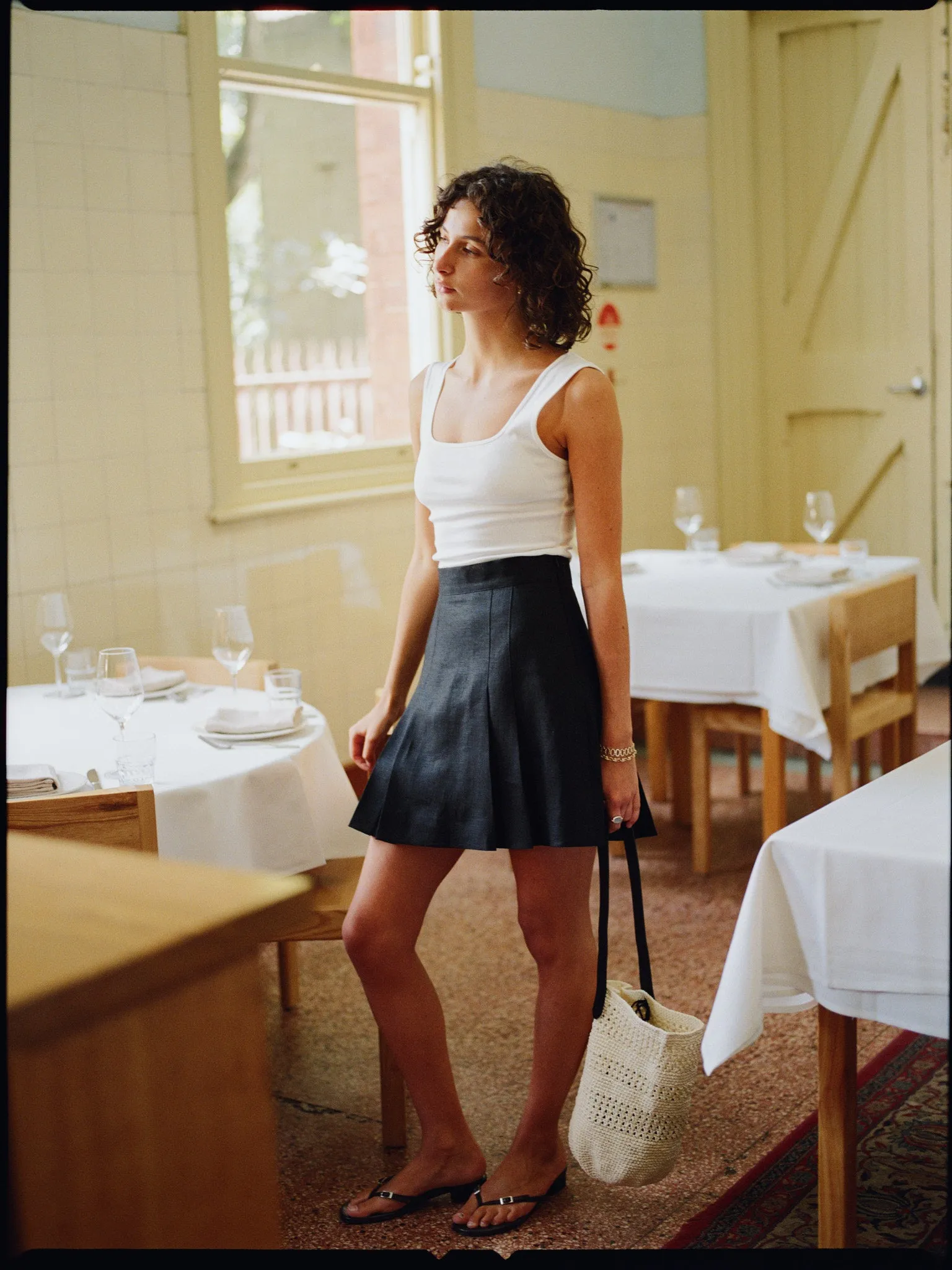 Jane Black Japanese Linen Pleated Skirt sold by Caves Collect product image thumbnail 5