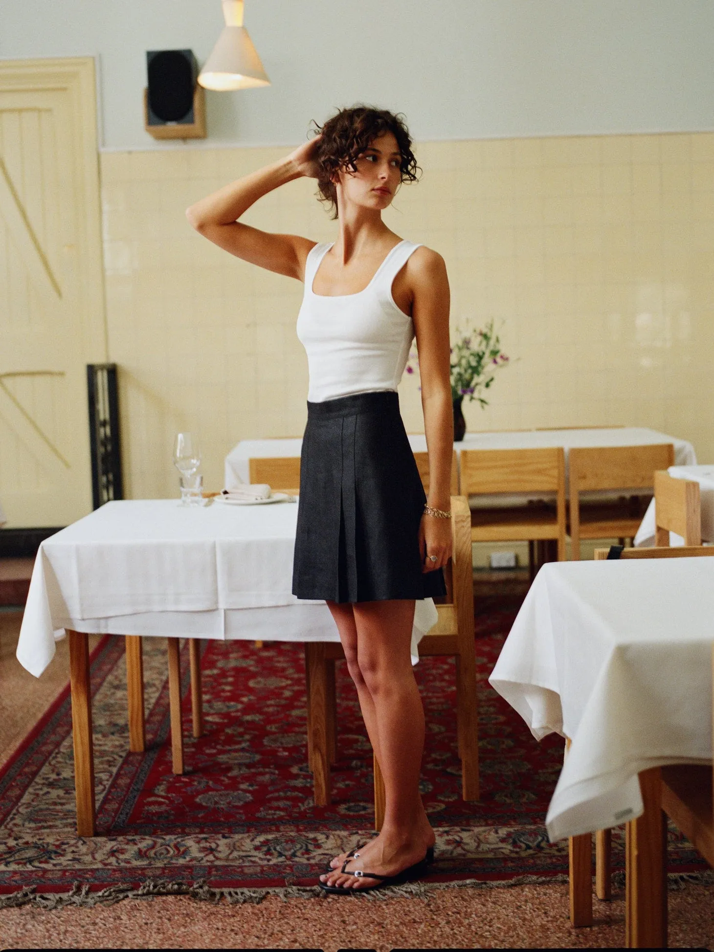 Jane Black Japanese Linen Pleated Skirt sold by Caves Collect product image thumbnail 3