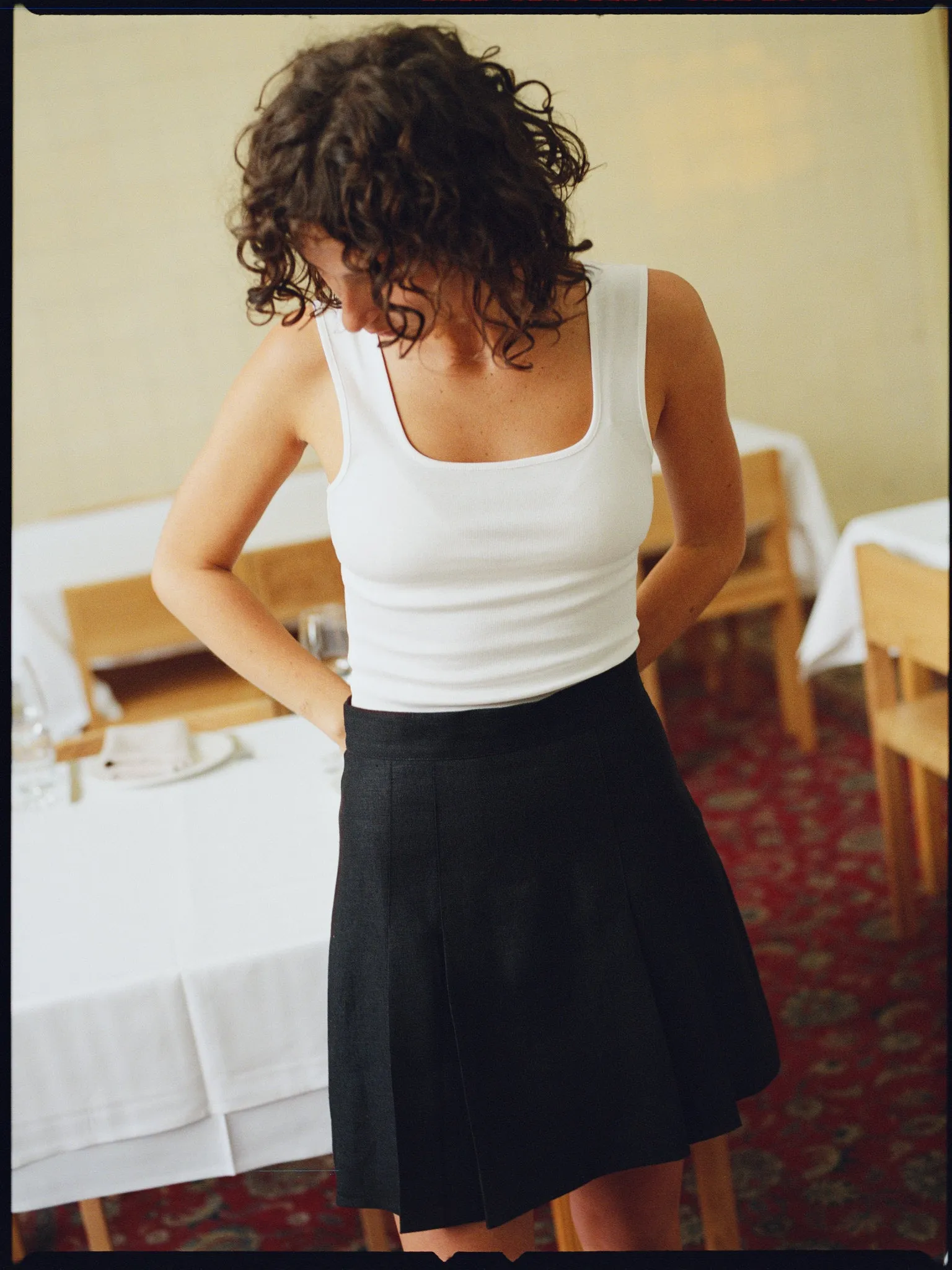 Jane Black Japanese Linen Pleated Skirt sold by Caves Collect product image thumbnail 2