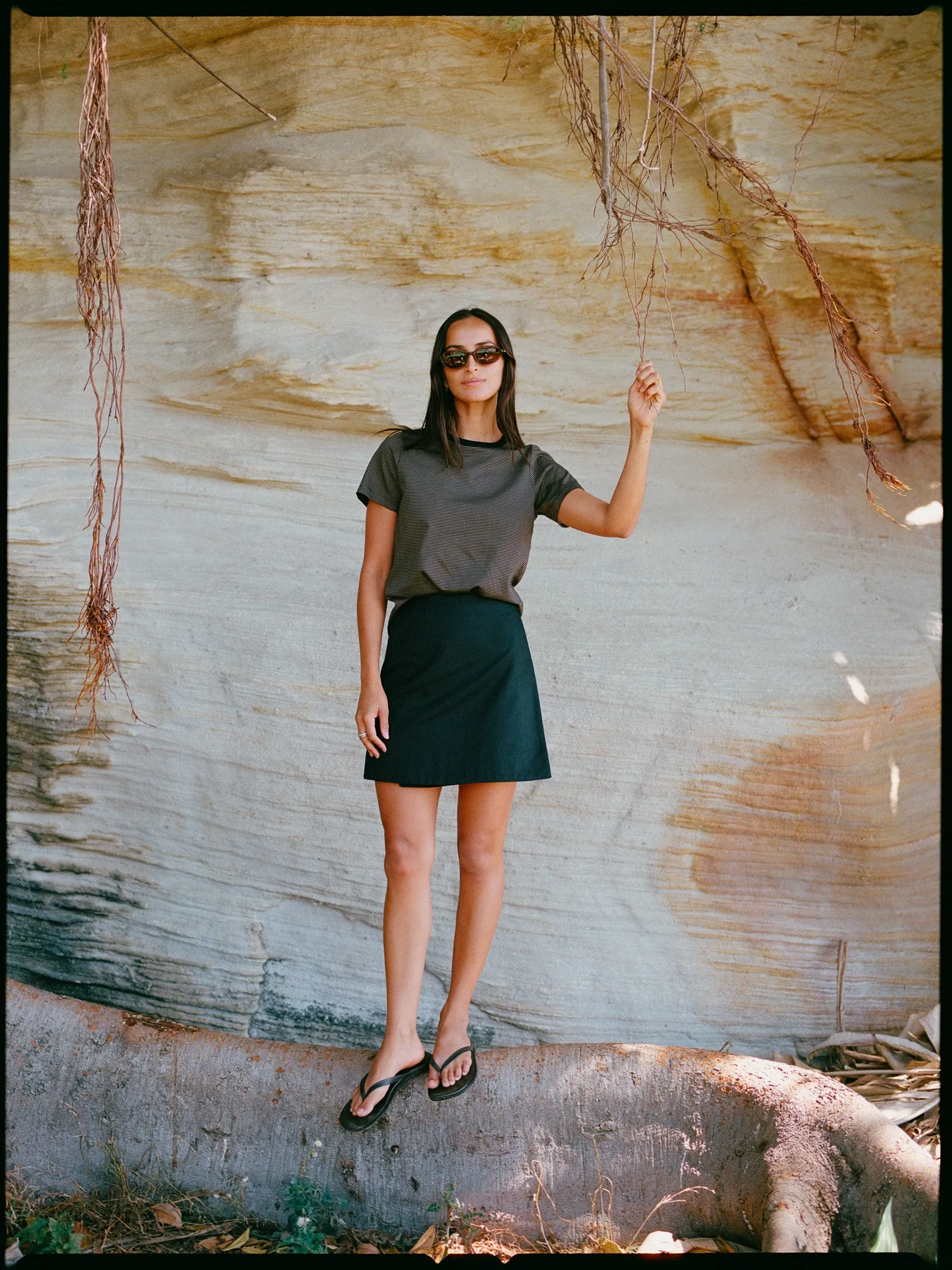 Jim Olive Stripe Organic Cotton T sold by Caves Collect product image thumbnail 3