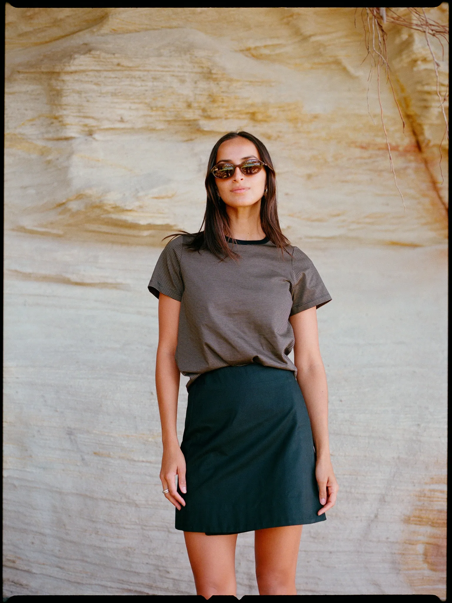 Jim Olive Stripe Organic Cotton T sold by Caves Collect product image thumbnail 4