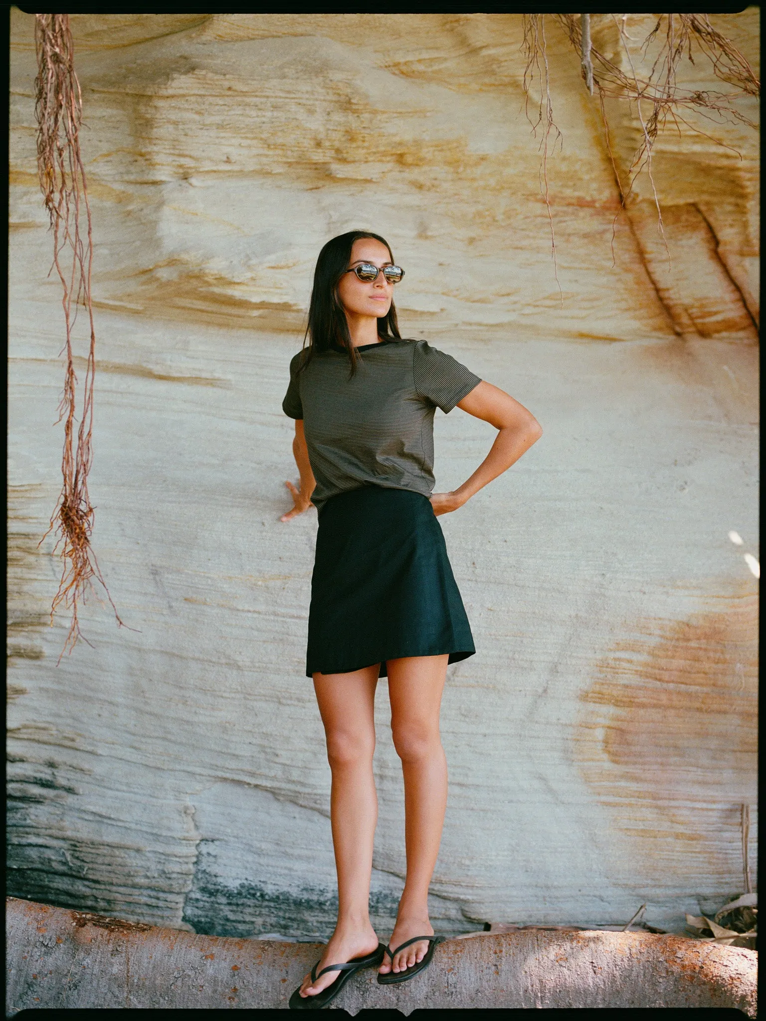 Jim Olive Stripe Organic Cotton T sold by Caves Collect product image thumbnail 2