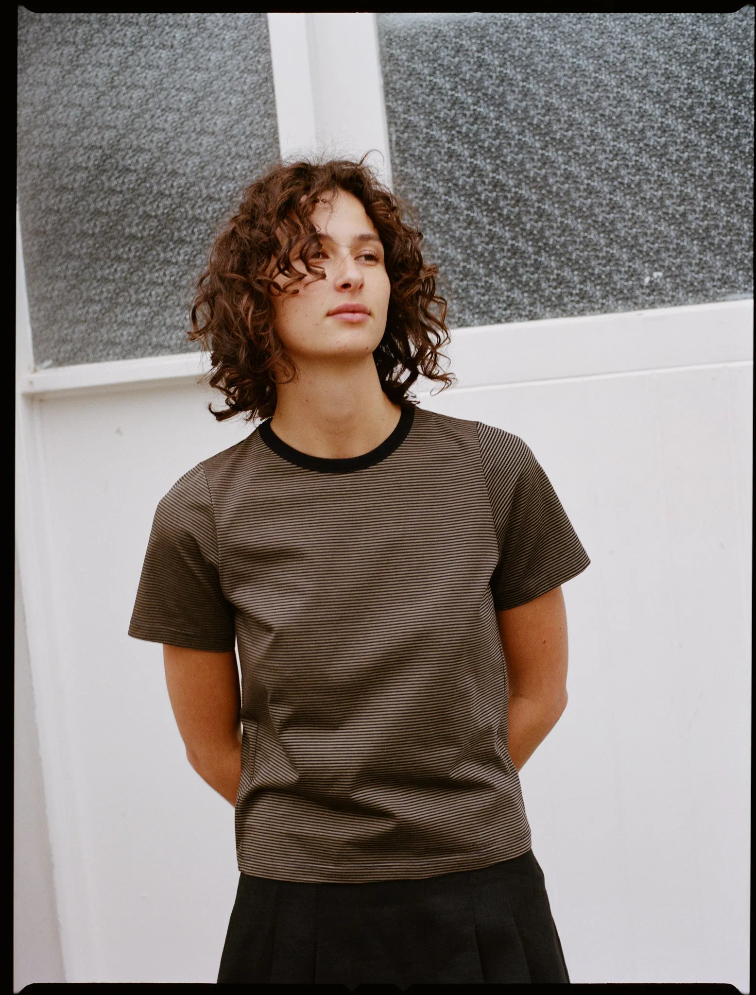 Jim Olive Stripe Organic Cotton T sold by Caves Collect product image thumbnail 5