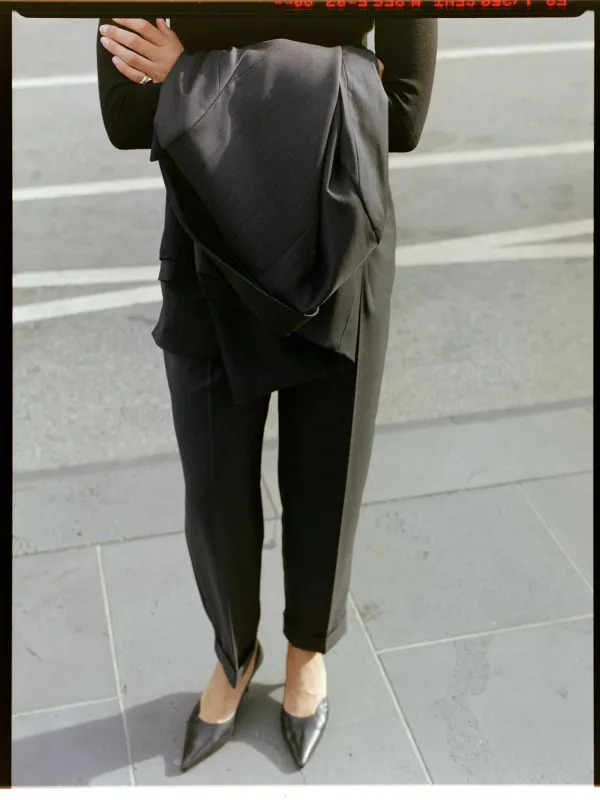 Pre-Order Limited Edition - Luc Italian Grey Pinstripe Wool Ciggie Pants made by Caves Collect