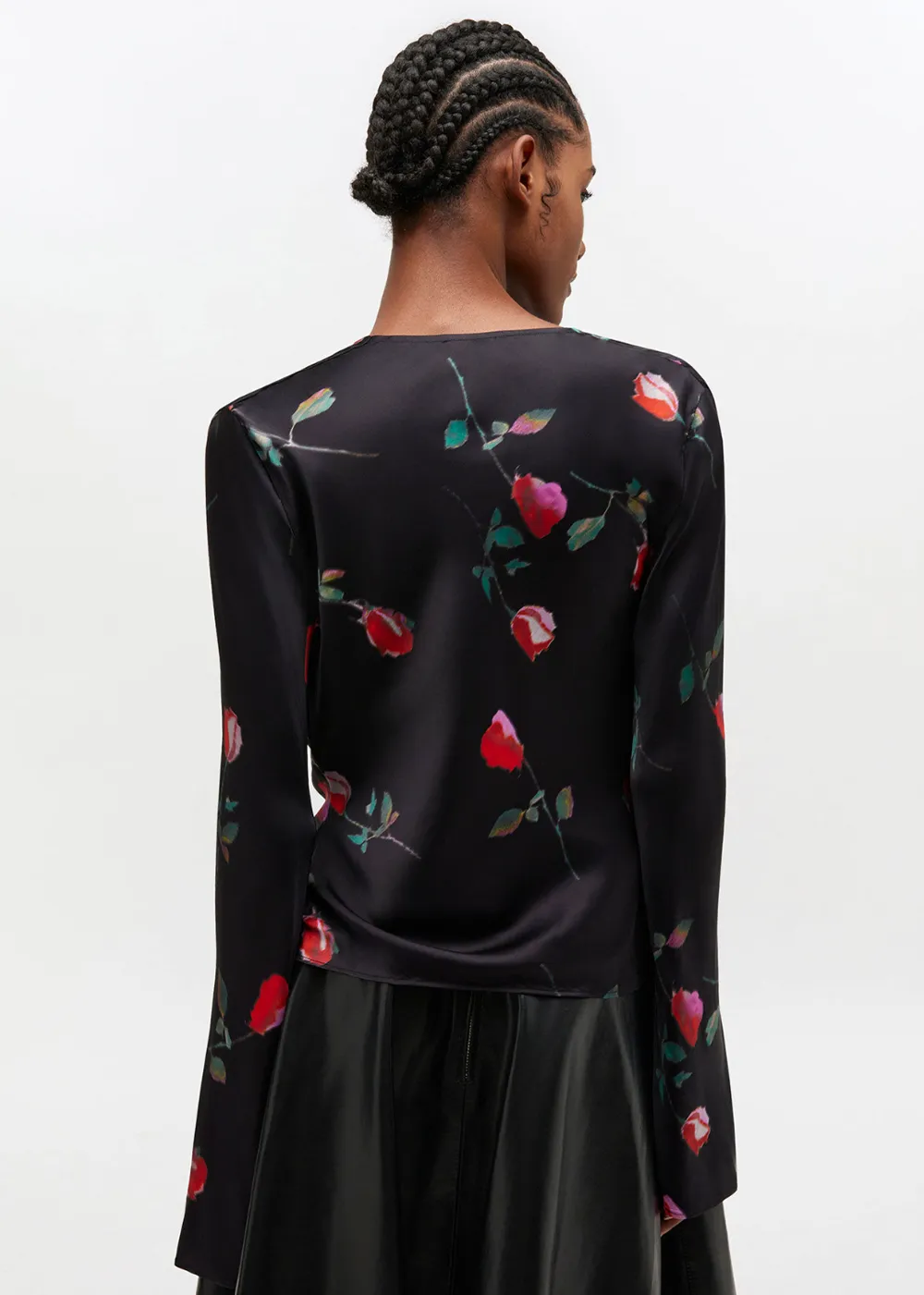 Printed Stretch Satin Blouse sold by Danali product image thumbnail 4