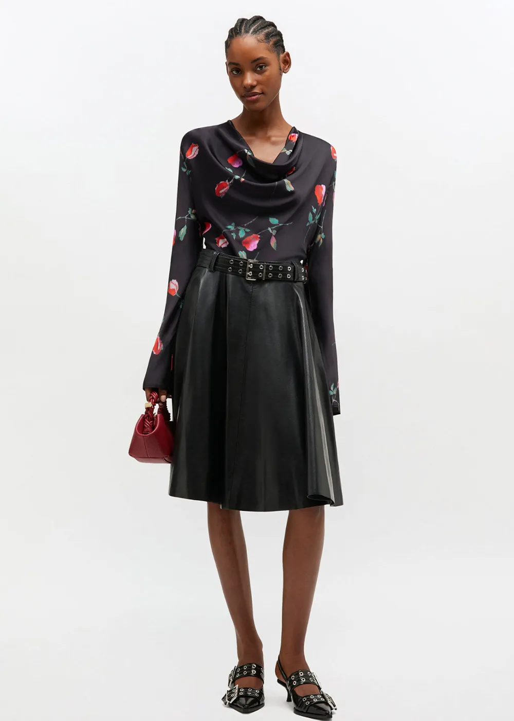 Printed Stretch Satin Blouse sold by Danali product image thumbnail 3