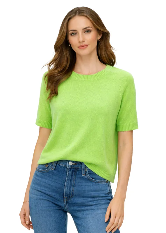 Cropped Short Sleeve Cashmere Sweater made by Autumn Cashmere