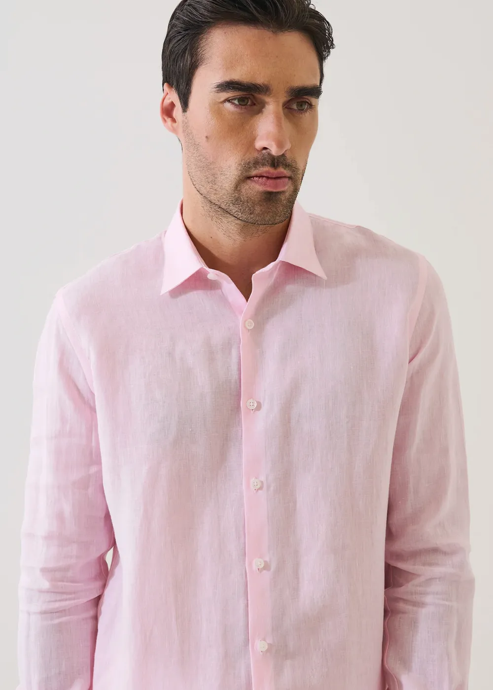 Linen Chambray Point Collar Sport Shirt sold by Danali product image thumbnail 3