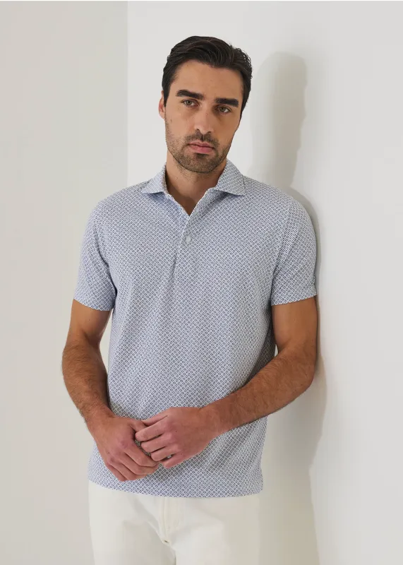 All Over Geo Print Polo made by Patrick Assaraf