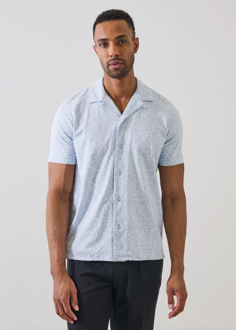 Tropical Floral Print Camp Collar SS Shirt sold by Danali product image thumbnail 3