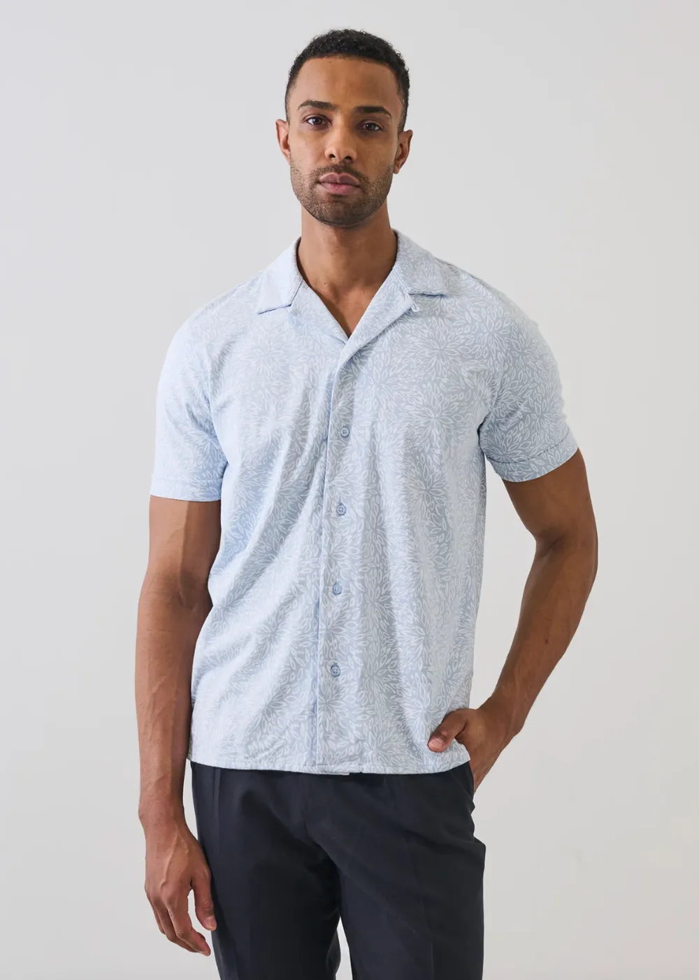 Tropical Floral Print Camp Collar SS Shirt sold by Danali