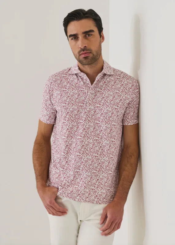 Mini Leaf Print Polo made by Patrick Assaraf