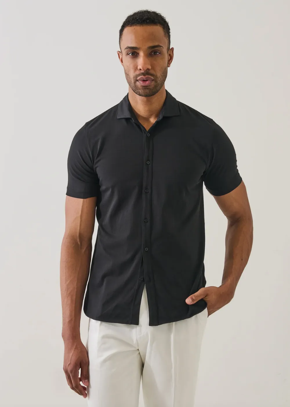 Iconic Pima Cotton Stretch Button Front Shirt sold by Danali product image thumbnail 4
