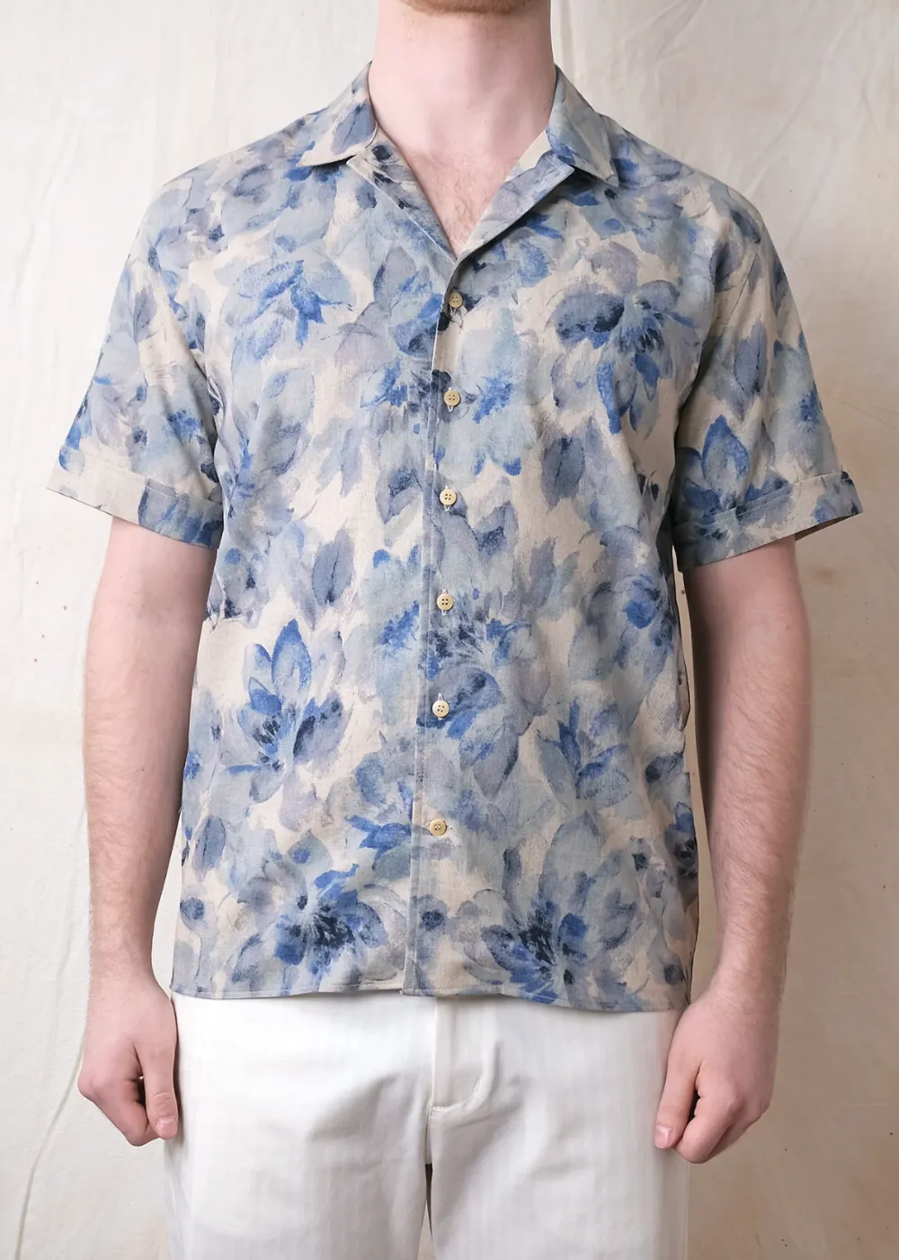 Indigo Bloom Short Sleeve Havana Shirt sold by Danali