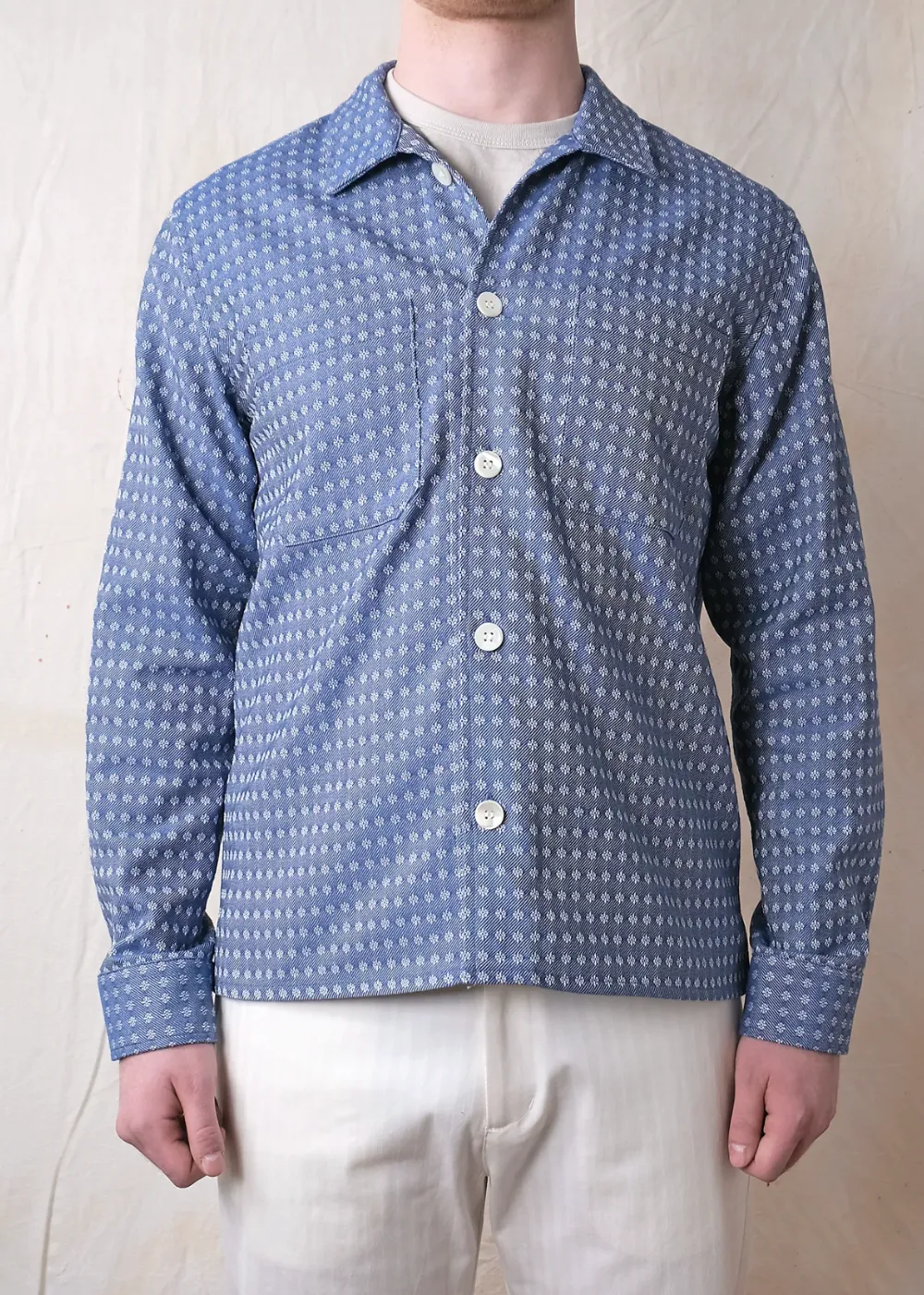 Blue Jay Jacquard Denim Club Shirt sold by Danali