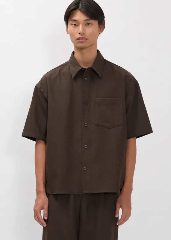 Ulriken Oversized Cotton Linen Twill SS Shirt sold by Danali