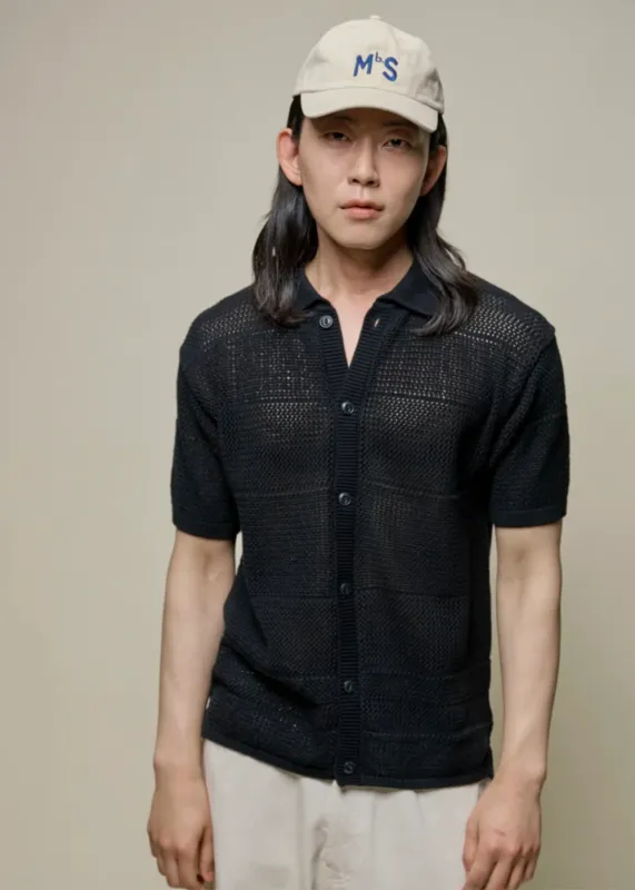 1960s Crochet Cotton Short Sleeve Shirt made by Merz B. Schwanen