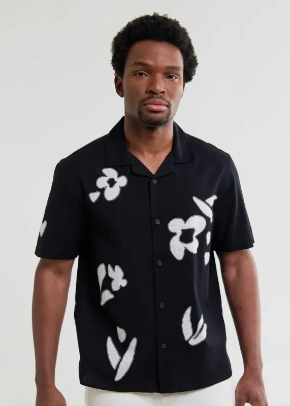 Didcot SS Shirt Abstract Applique made by Wax London