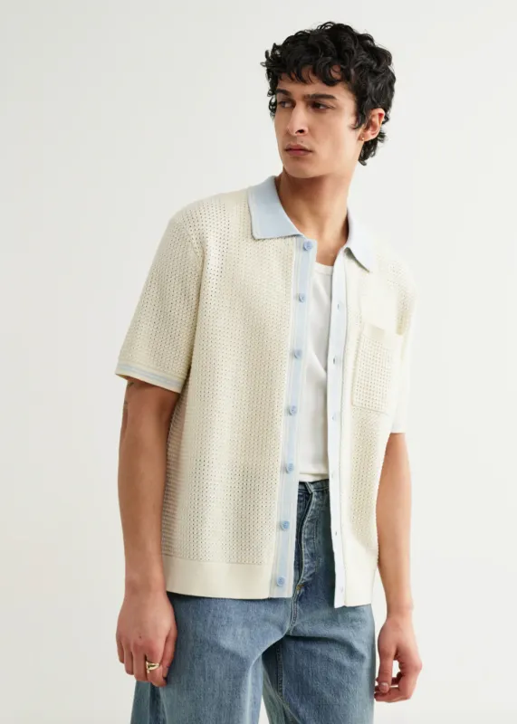 Belle SS Shirt Tipped Pointelle made by Wax London