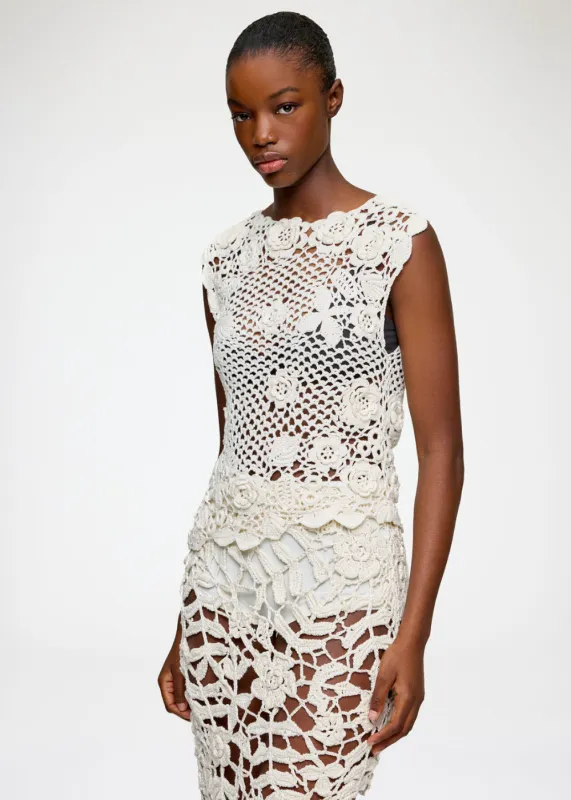 Cotton Crochet Knit Top made by Ganni