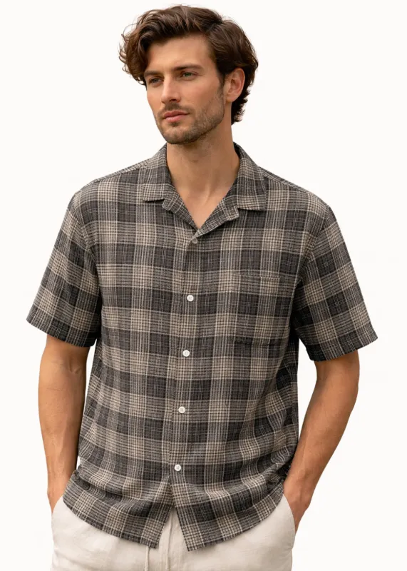 Plaid Seersucker SS Shirt made by Corridor