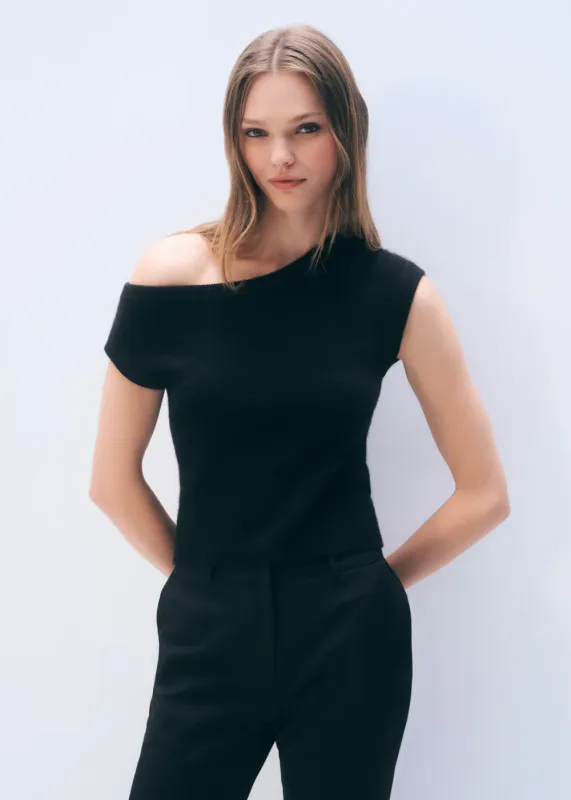 Cashmere Off Shoulder Top made by White + Warren