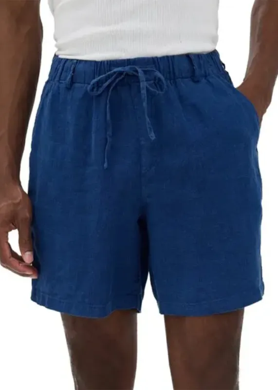Navy Linen Leisure Short made by Bather