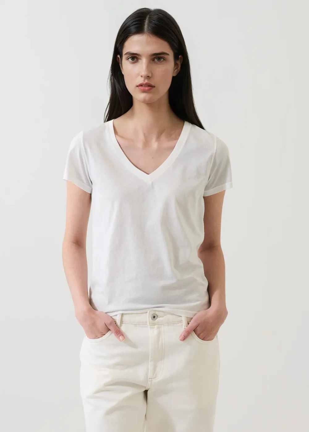 Classic Reverse Spray Pima V-Neck T-Shirt sold by Danali product image thumbnail 4