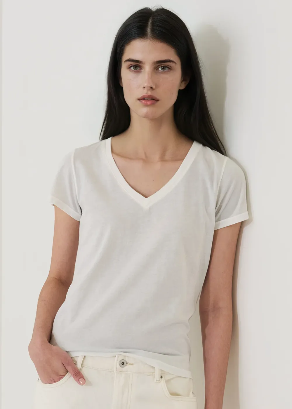 Classic Reverse Spray Pima V-Neck T-Shirt sold by Danali product image thumbnail 3