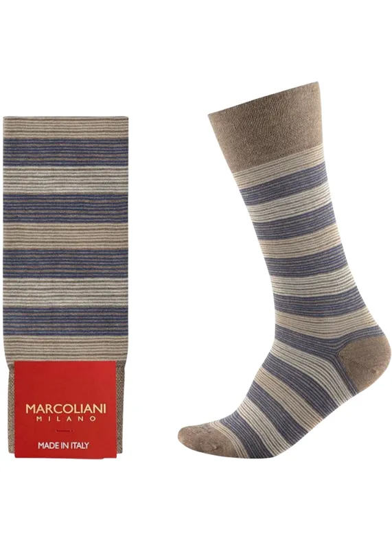 Pima Cotton Scala Stripe Socks made by Marcoliani