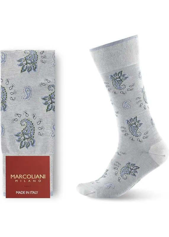 Pima Cotton Alwar Paisley Socks made by Marcoliani