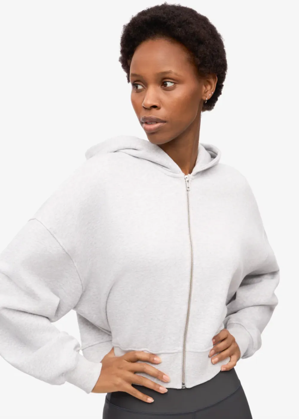 Organic Crop Zip Hoodie sold by Danali product image thumbnail 5