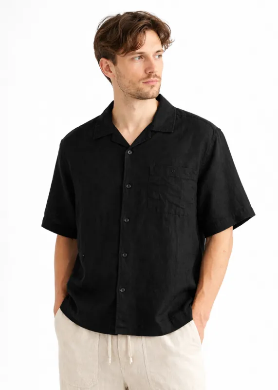 Linen Bowling Short Sleeve Shirt made by Merz B. Schwanen