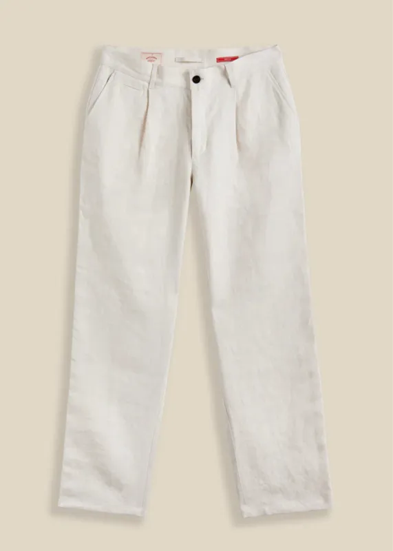 Single Pleat Linen Trouser made by Portuguese Flannel