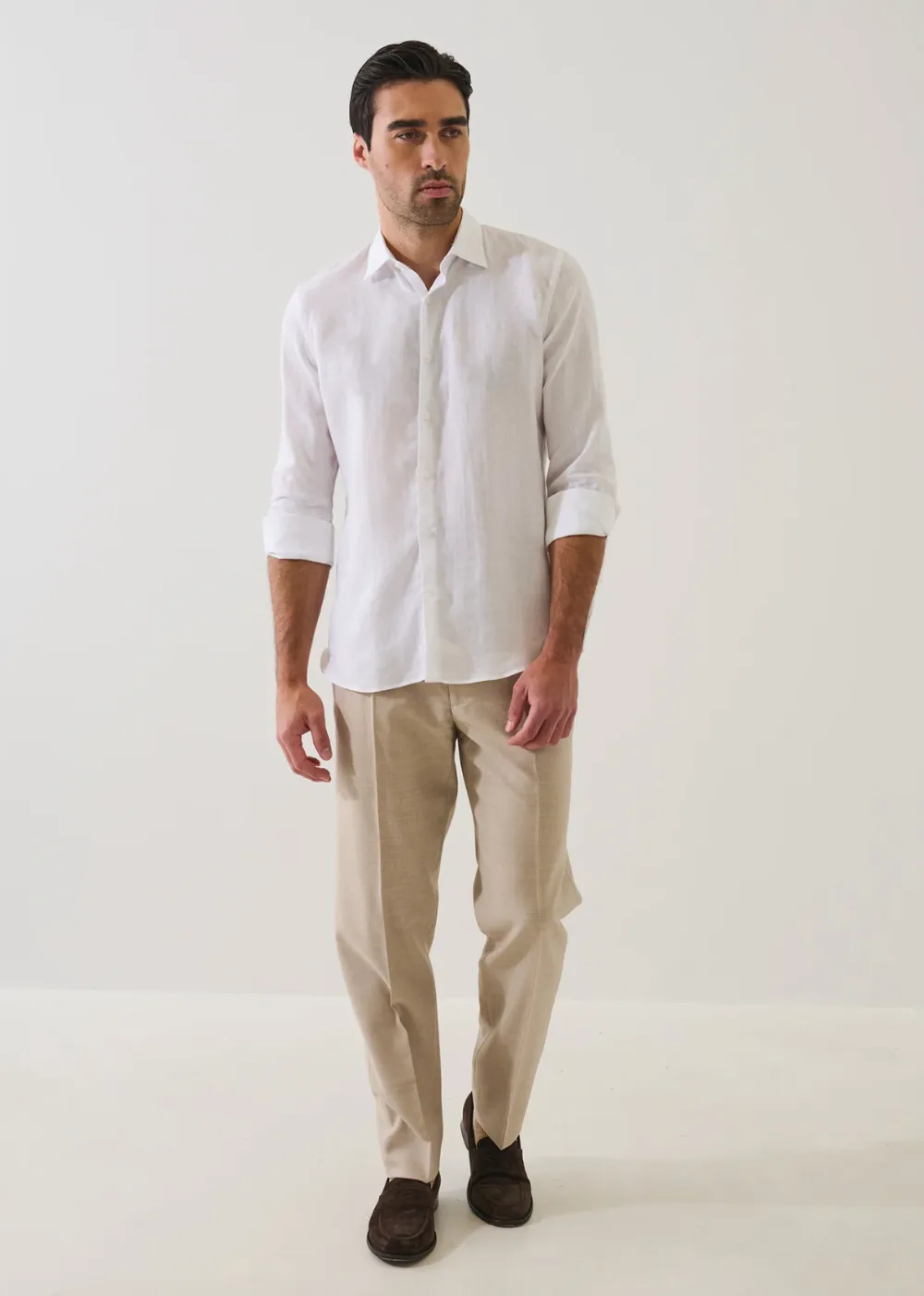 Linen Chambray Point Collar Sport Shirt sold by Danali product image thumbnail 5