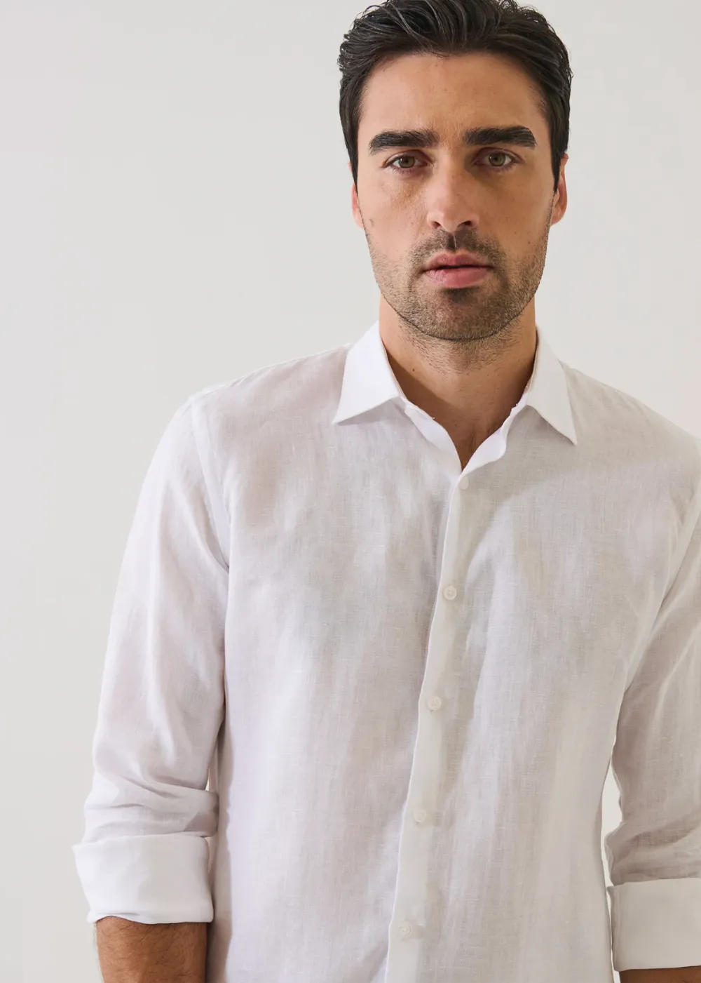 Linen Chambray Point Collar Sport Shirt sold by Danali product image thumbnail 3