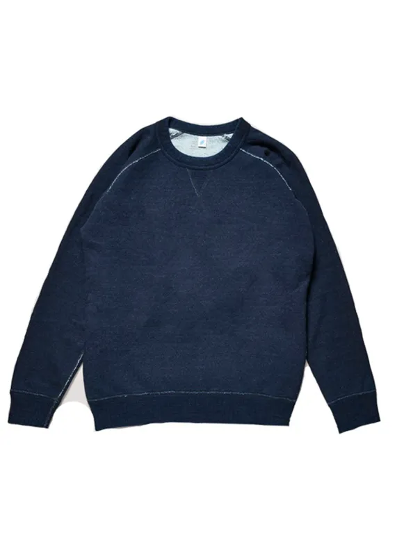 Yarn Dyed Indigo Sweatshirt made by Pure Blue Japan